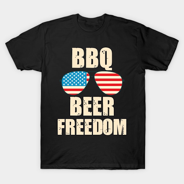 Bbq beer Freedom 4th of a July T-Shirt by Outfity